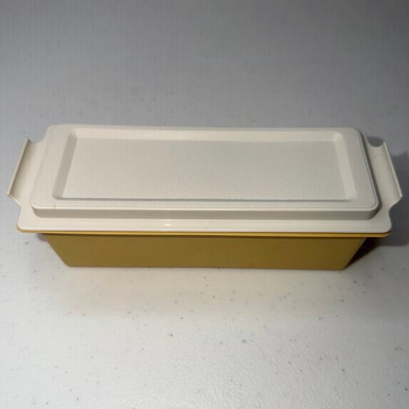 Vintage Tupperware Butter Dish Single Stick Container Harvest Gold - Picture 3 of 8